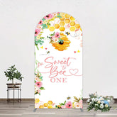 Lofaris Floral Sweet To Bee One Happy Birthday Arch Backdrop